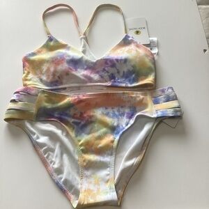 Body Glove Colorful Tie-Dye Bikini Set small top xsmall bottoms